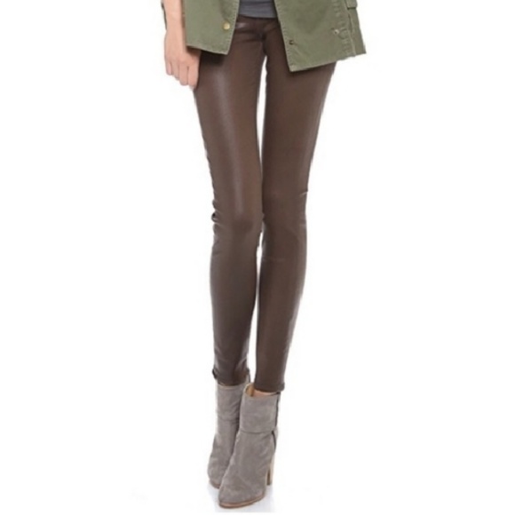 Koral Denim - KORAL | Brown Coated Ankle Skinny Jeans